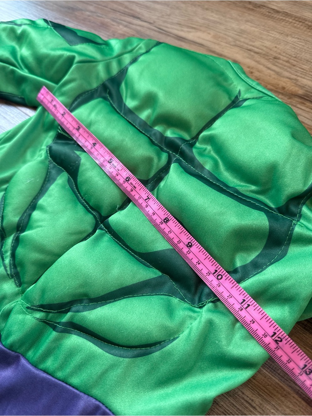 Green Muscular Hulk Kids Costume with Cape and Mask Size 2T-3T - Picture 3 of 4